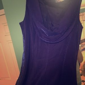 Long shimmery purple prom dress